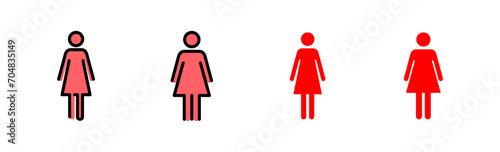 Female icon set illustration. woman sign and symbol