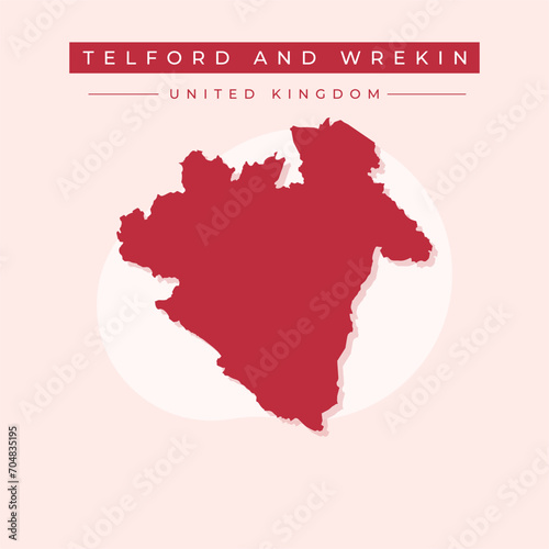 Vector illustration vector of Telford and Wrekin map United Kingdom photo