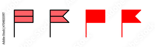Flag icon set illustration. Gps location pin map. Location marker symbol.