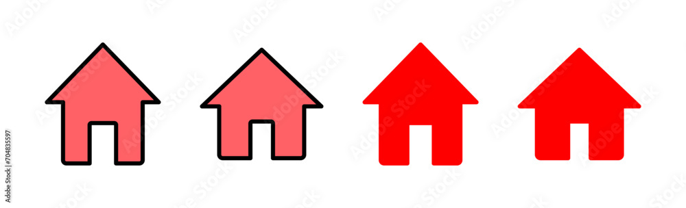 Home icon set illustration. House sign and symbol