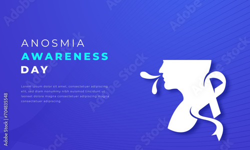 Anosmia Awareness Day Paper cut style Vector Design Illustration for Background, Poster, Banner, Advertising, Greeting Card photo