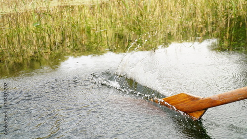 water flowing into the river
