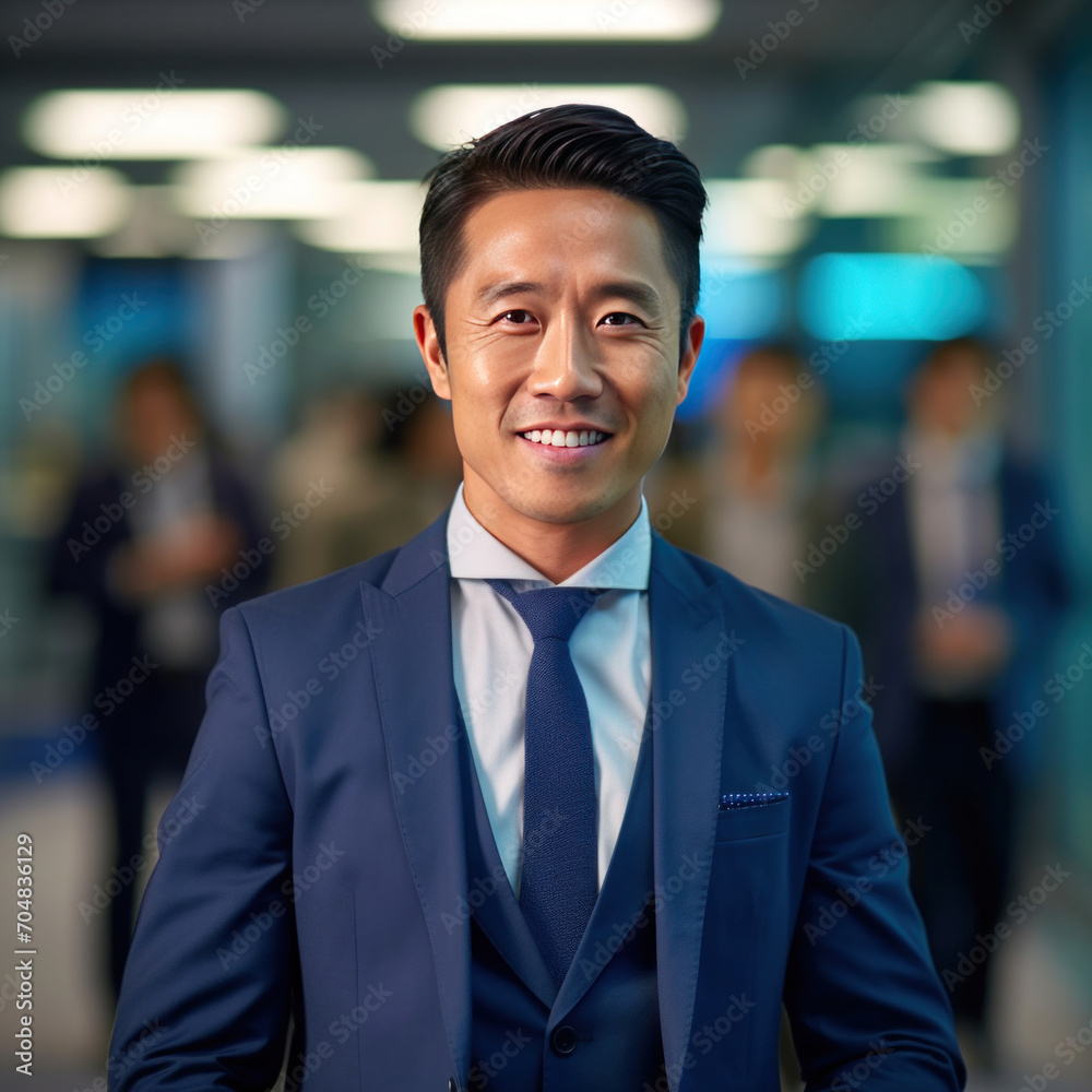 Asian business man standing in an office smiling confidently. Business corporate people background. Asian business man standing in an office smiling confidently. Business corporate people background.
