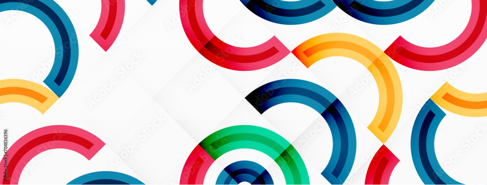 Obraz premium Colorful circle abstract background. Template for wallpaper, banner, presentation, background