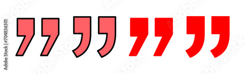 Quote icon set illustration. Quotation mark sign and symbol