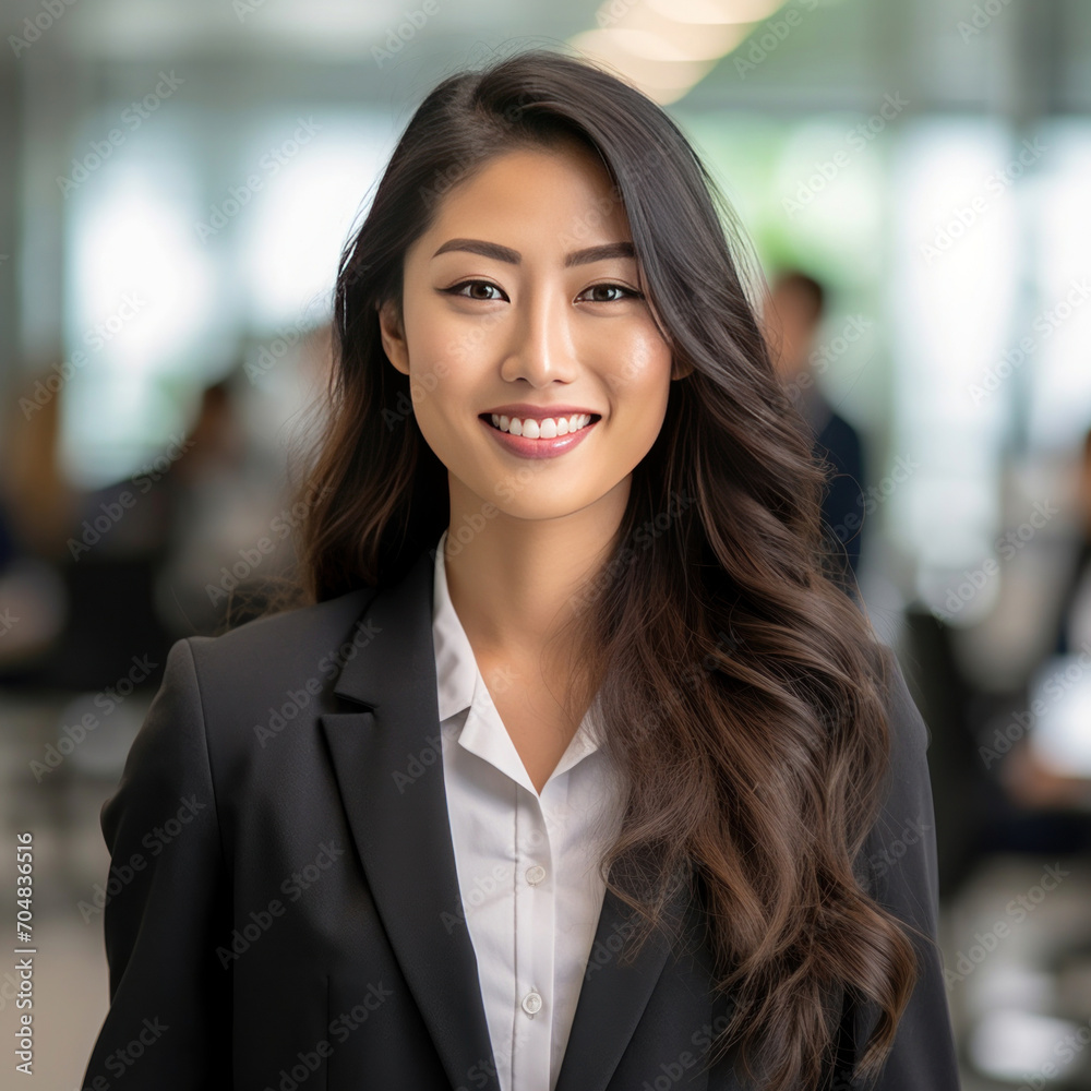 Asian business woman standing in an office smiling confidently. Business corporate people background. Asian business woman standing in an office smiling confidently. Business corporate people background.