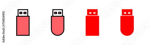 Usb icon set illustration. Flash disk sign and symbol. flash drive sign.