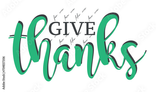 Give thanks text typography Creative special art design - Vector 