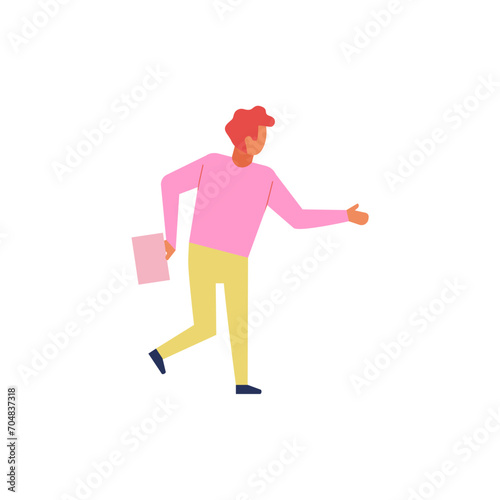 office workers in pink clothes woman
