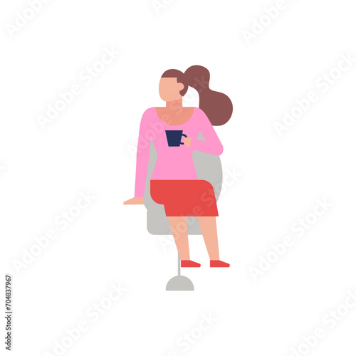 office workers in pink clothes woman