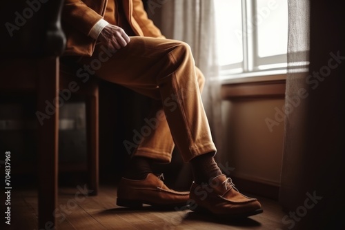 Timeless Elegance - Classic Corduroy and Leather Shoes Ensemble
