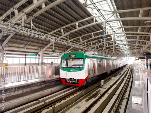 Dhaka Metro Rail Project. Dhaka Skyline. Mass Rapid Transport of Dhaka City, Bangladesh.