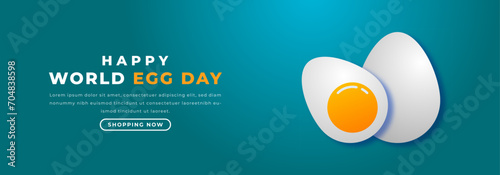 World Egg Day Paper cut style Vector Design Illustration for Background, Poster, Banner, Advertising, Greeting Card