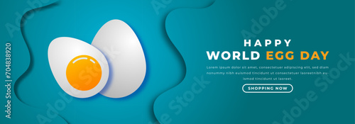 World Egg Day Paper cut style Vector Design Illustration for Background, Poster, Banner, Advertising, Greeting Card