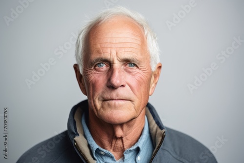 Portrait of a senior man with grey hair. Studio shot.