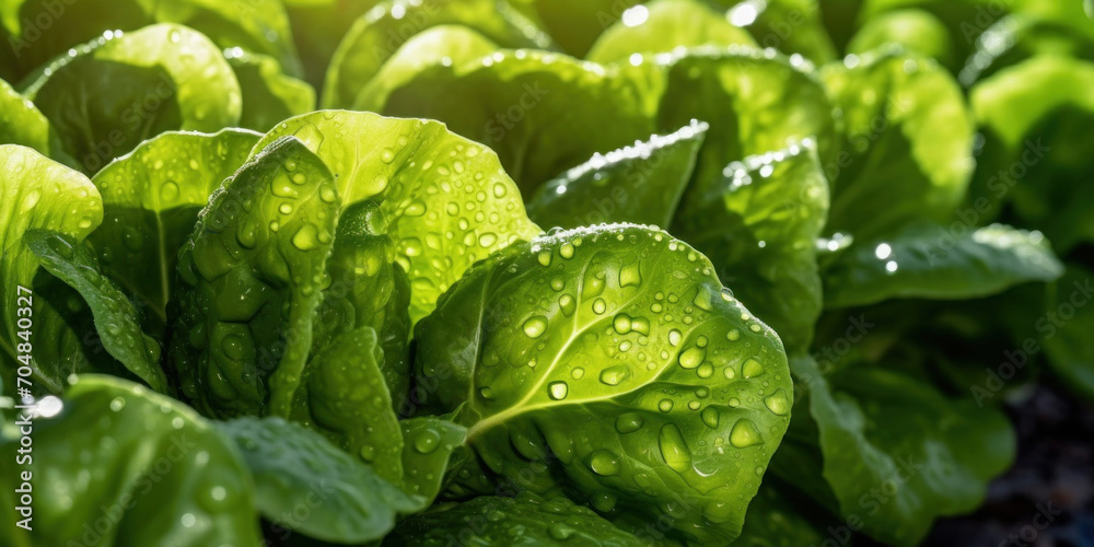 Close up of lettuce grown in greenhouse with drip irrigation hose system. Close up of lettuce grown in greenhouse with drip irrigation hose system.