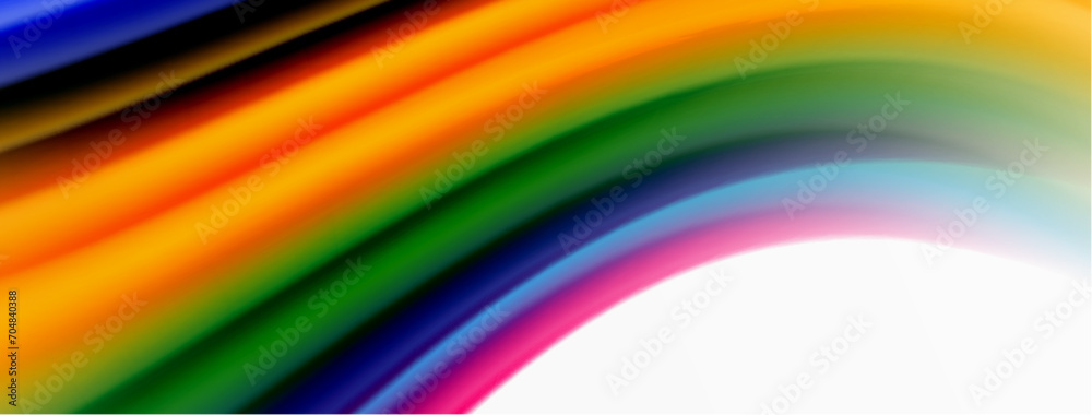 Rainbow color silk blurred wavy line background on white, luxuriously vibrant visually captivating backdrop. Stunning blend of colors reminiscent of rainbow, silky and gracefully blurred wavy pattern Rainbow color silk blurred wavy line background on white, luxuriously vibrant visually captivating backdrop. Stunning blend of colors reminiscent of rainbow, silky and gracefully blurred wavy pattern