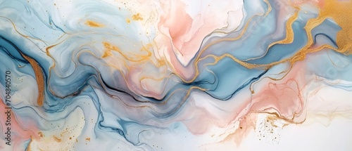 Liquid marble design abstract painting background with gold splash texture.
