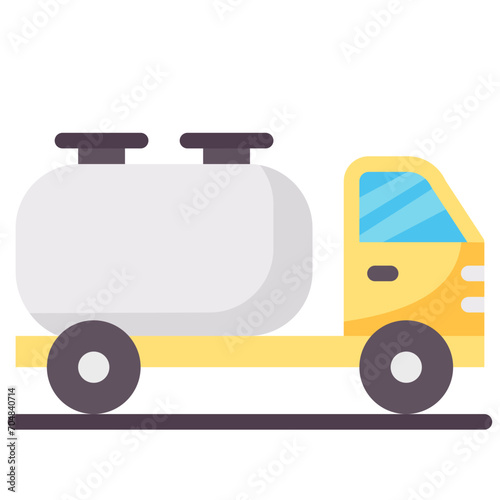 fuel truck flat vector icon