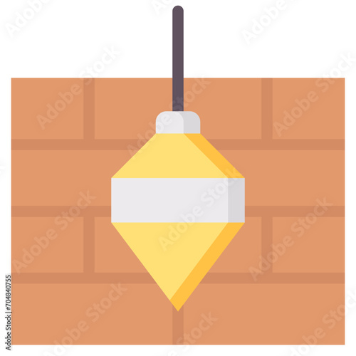 plumb bob flat vector icon