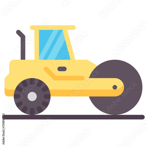 steamroller flat vector icon