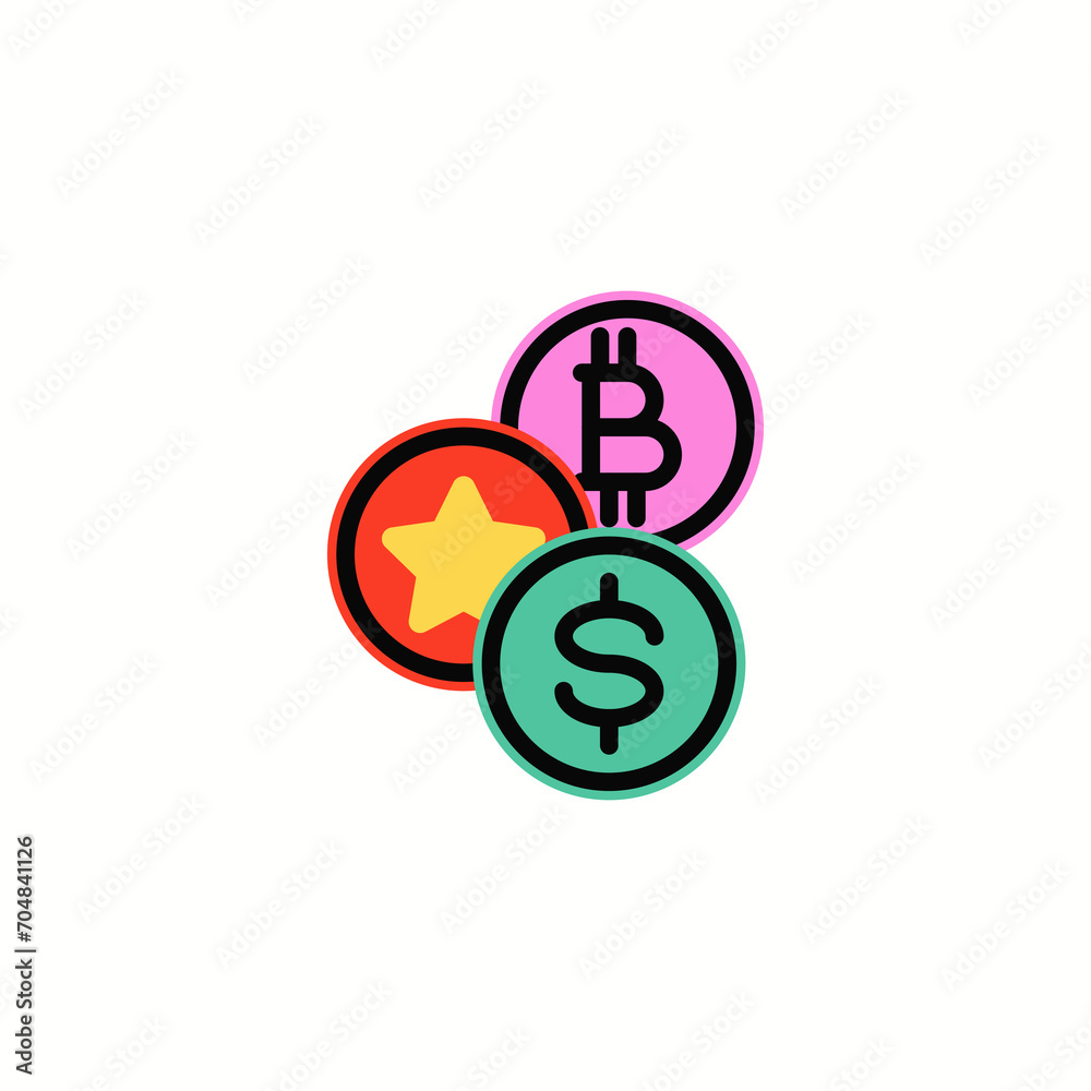 Shop Currency flat icon Shop Currency flat icon