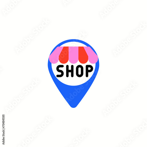 Shop Location flat icon,