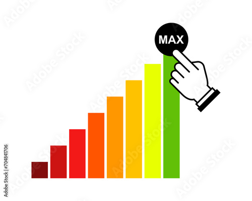 graph up. maximum profitability. flat vector illustration.