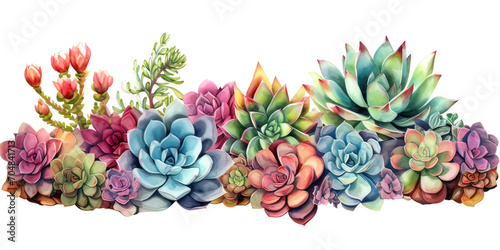 Watercolor succulent clipart 