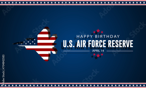 Happy birthday US Air Force Reserve April 14 Background Vector Illustration