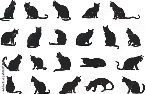 Set of Cats Silhouette Collections photo