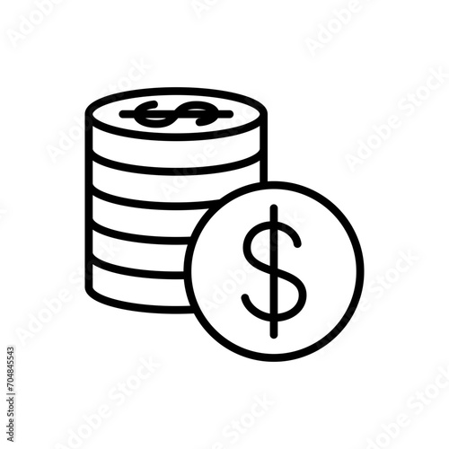 business finance icon line vector illustration in trendy style