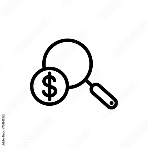 business finance icon line vector illustration in trendy style