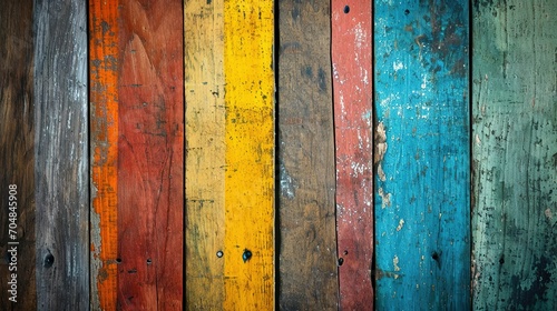 wood material for vintage wallpaper background. Old, grungy, colorful wood background