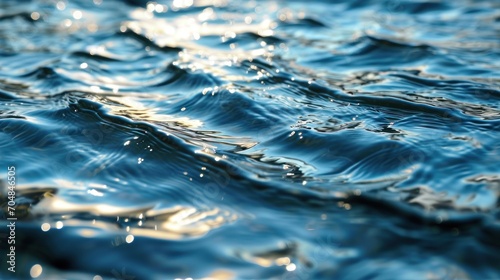  a close up of the water surface of a body of water with sunlight reflecting off of the water's surface.