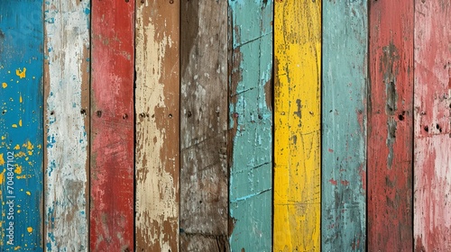 wood material for vintage wallpaper background. Old, grungy, colorful wood background