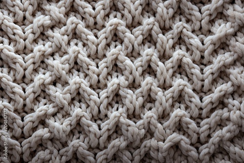 Knitted wool texture background, cozy and warm fabric patterned surface, soft and fuzzy beige and gray backdrop. Natural wool fabric has a soft and slightly fuzzy texture, nice cozy look.