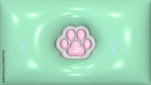 고양이 발바닥 풍선 cat foot mint pink