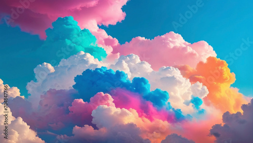 background colorful clouds Generative AI