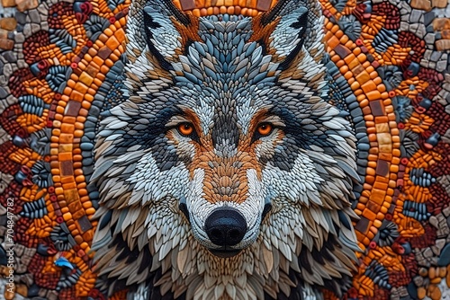 Exquisite mandalas merging intricate patterns with animal motifs like elephants, wolves, butterflies, and peacocks, creating captivating and detailed designs photo