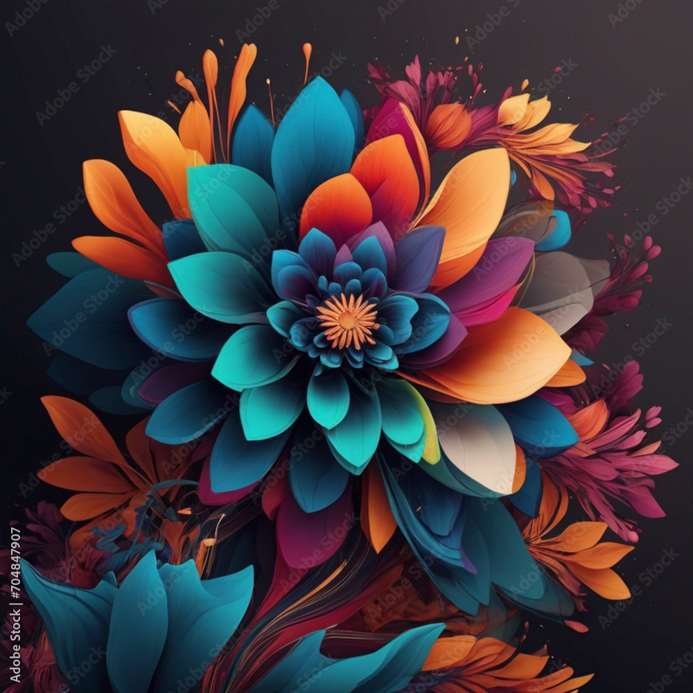 colorful flower Generative AI