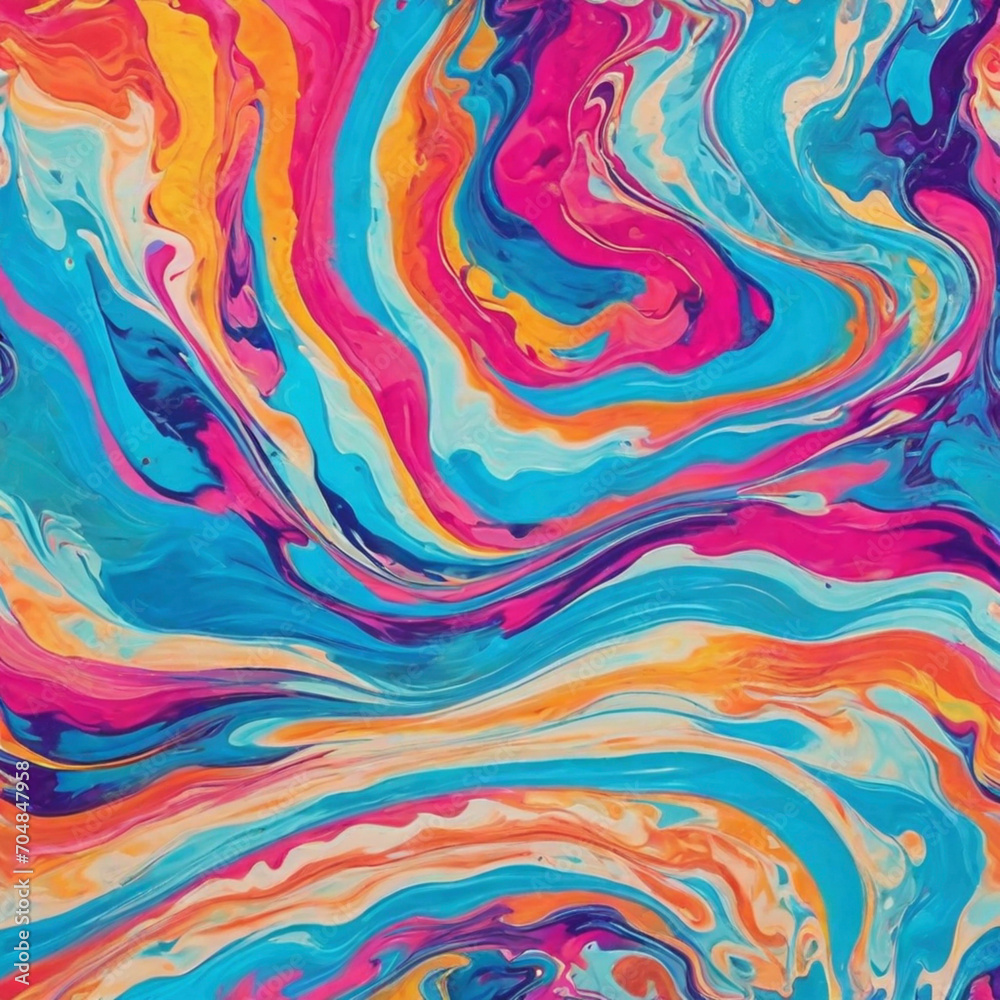 Abstract marbled acrylic paint ink painted wave Generative AI
