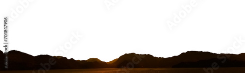 a mountain on transparent background with cut out sky