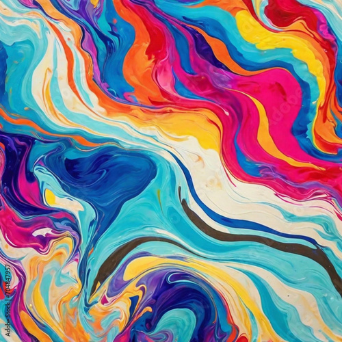 Abstract marbled acrylic paint ink painted wave Generative AI