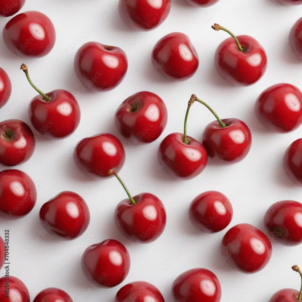 cherries on a white background, digital art, 3d rendering cherries on a white background, digital art, 3d rendering