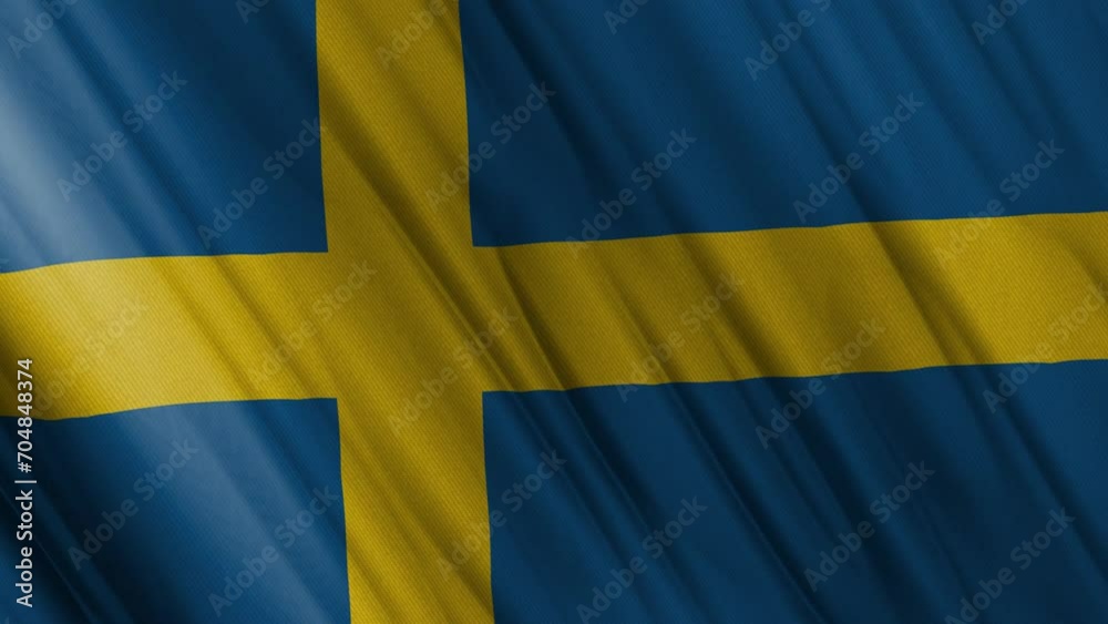 Sweden Waving Flag. National 3d Sweden Flag Waving. Sweden Flag 4k Resolution Background. Sweden Flag Closeup