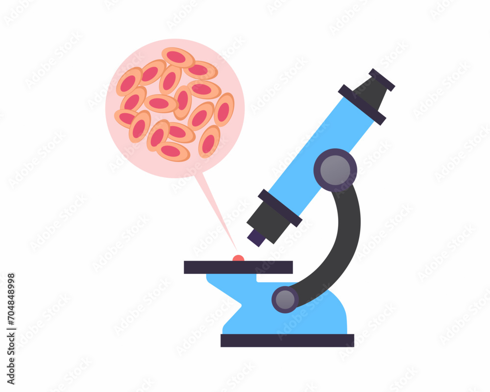 examining blood cells in a microscope Chemical laboratory research vector illustration examining blood cells in a microscope Chemical laboratory research vector illustration