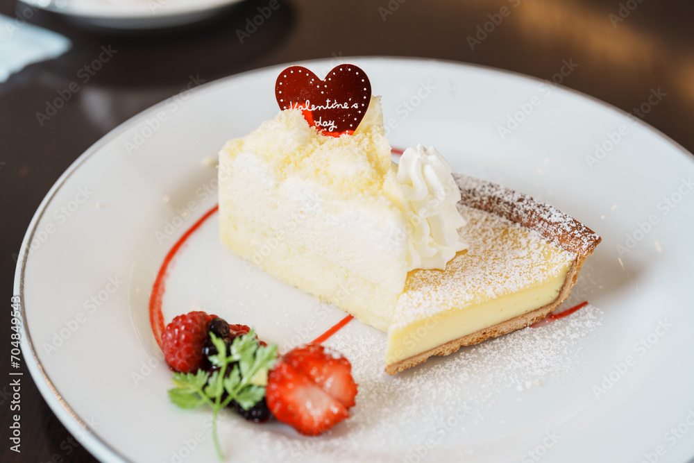 Homemade Cheese Cake with fresh strawberries and Berries. Dessert for Happy Valentine Day celebration Homemade Cheese Cake with fresh strawberries and Berries. Dessert for Happy Valentine Day celebration