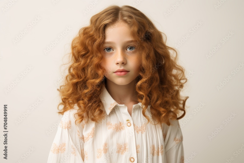 Portrait of a beautiful little girl with curly hair. Studio shot. Portrait of a beautiful little girl with curly hair. Studio shot.