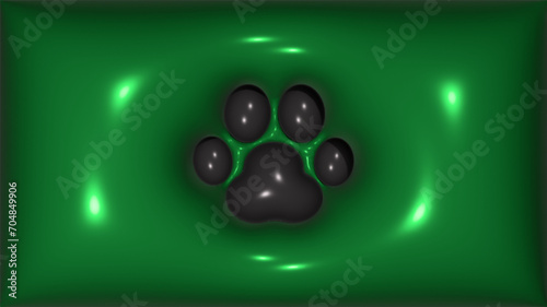 고양이 발바닥 cat foot balloon green